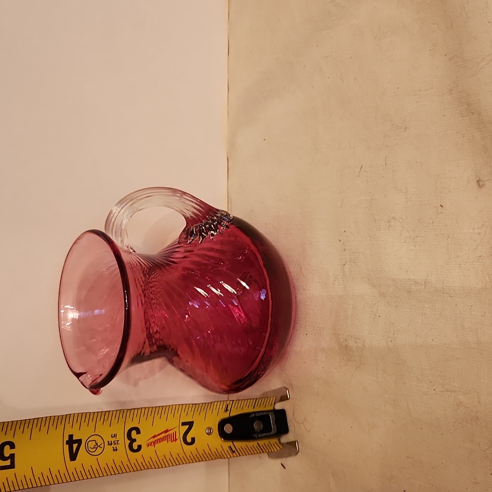 Cranberry glass creamer